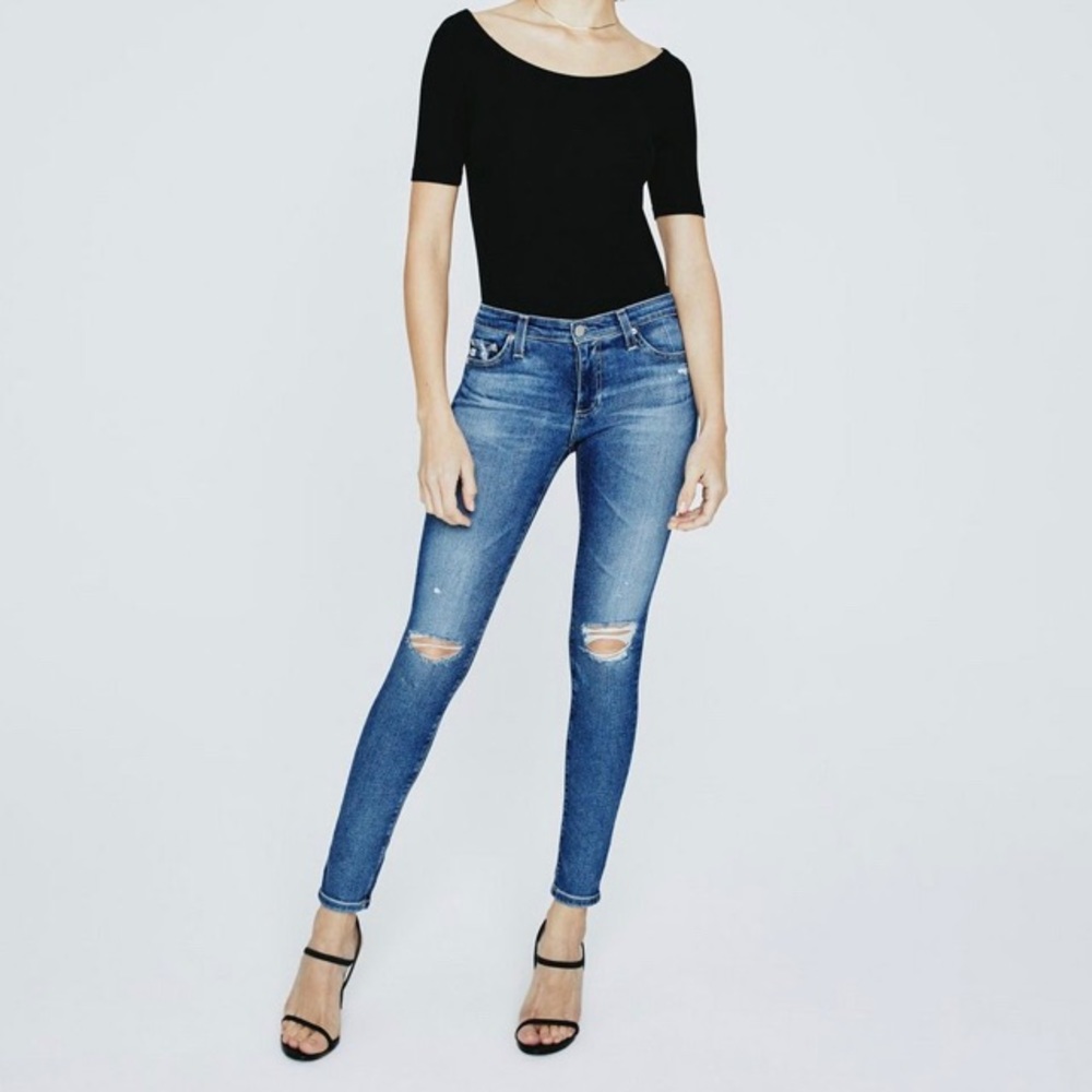 AG Legging Ankle Distressed Jean Sz 26